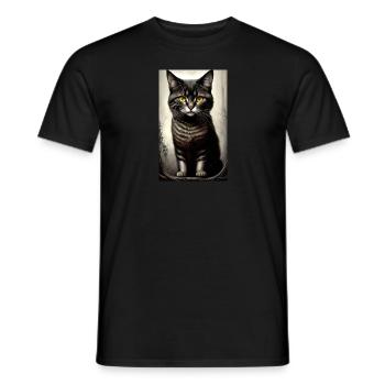 Katze | Haustier | Katzenfan - Männer T-Shirt - Schwarz - Vorne - AI Model Male 178 light (178cm)