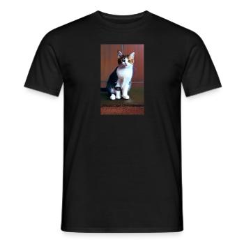 Chat | Animal de compagnie | Fan de chat | mignon | Chaton - T-shirt homme - noir - Devant - AI Model Male 178 light (178cm)