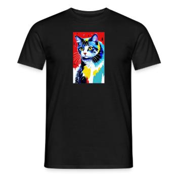 Chat | Animal de compagnie | Fan de chat | mignon | Chaton - T-shirt homme - noir - Devant - AI Model Male 178 light (178cm)