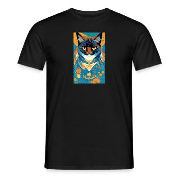 Chat | Animal de compagnie | Fan de chat | mignon | Chaton - T-shirt homme - noir - Devant - AI Model Male 178 light (178cm)