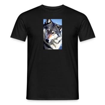 Loup | Prédateur | Chien | Mystique - T-shirt homme - noir - Devant - AI Model Male 178 light (178cm)