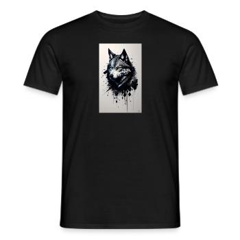 Loup | Prédateur | Chien | Mystique - T-shirt homme - noir - Devant - AI Model Male 178 light (178cm)
