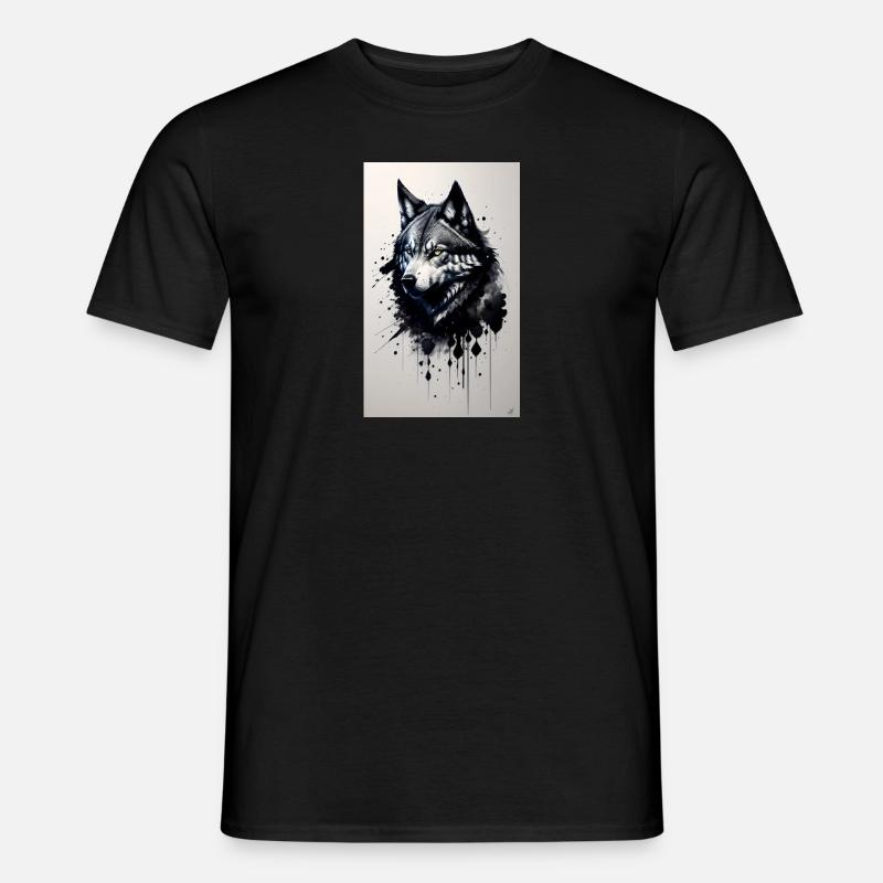Wolf | Raubtier | Hund | Mystisch - Männer T-Shirt - Schwarz