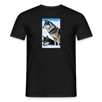 Loup | Prédateur | Chien | Mystique - T-shirt homme - noir - Devant - AI Model Male 178 light (178cm)