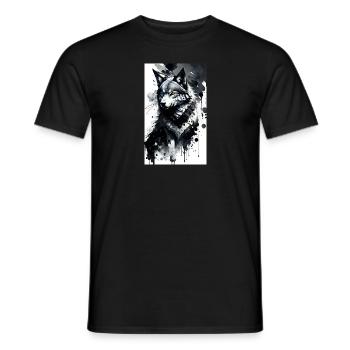 Loup | Prédateur | Chien | Mystique - T-shirt homme - noir - Devant - AI Model Male 178 light (178cm)