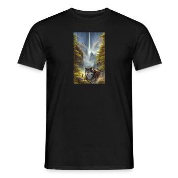Wolf | Predator | Dog | Mystical - Men's T-Shirt - black - Front - AI Model Male 178 light (178cm)