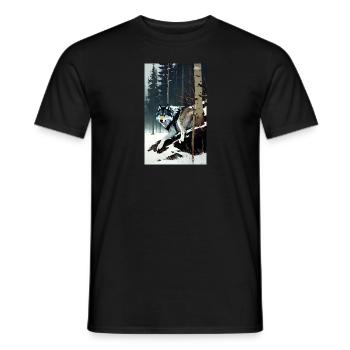 Wolf | Predator | Dog | Mystical - Men's T-Shirt - black - Front - AI Model Male 178 light (178cm)