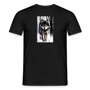 Wolf | Predator | Dog | Mystical - Men's T-Shirt - black - Front - AI Model Male 178 light (178cm)