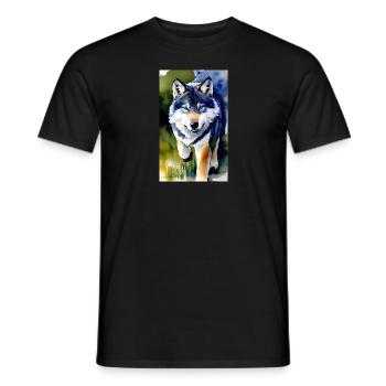 Loup | Prédateur | Chien | Mystique - T-shirt homme - noir - Devant - AI Model Male 178 light (178cm)