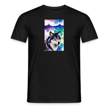 Loup | Prédateur | Chien | Mystique - T-shirt homme - noir - Devant - AI Model Male 178 light (178cm)