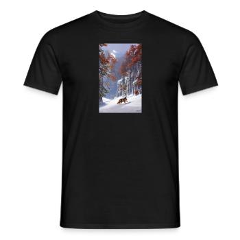 Loup | Prédateur | Chien | Mystique - T-shirt homme - noir - Devant - AI Model Male 178 light (178cm)