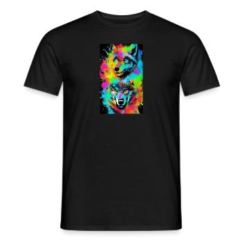 Wolf | Predator | Dog | Mystical - Men's T-Shirt - black - Front - AI Model Male 178 light (178cm)