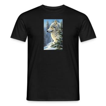 Loup | Prédateur | Chien | Mystique - T-shirt homme - noir - Devant - AI Model Male 178 light (178cm)