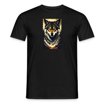 Loup | Prédateur | Chien | Mystique - T-shirt homme - noir - Devant - AI Model Male 178 light (178cm)