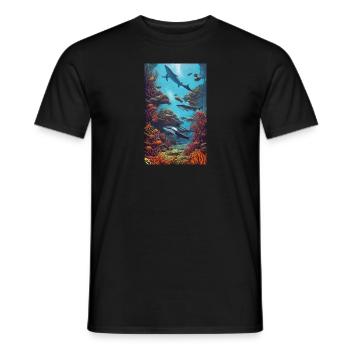 Shark | Great White Shark | Sea creature | Fish - Men's T-Shirt - black - Front - AI Model Male 178 light (178cm)