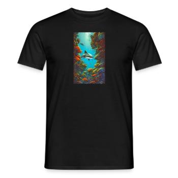 Shark | Great White Shark | Sea creature | Fish - Men's T-Shirt - black - Front - AI Model Male 178 light (178cm)