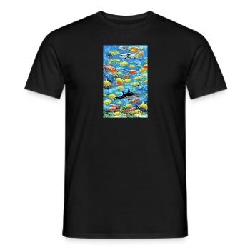 Shark | Great White Shark | Sea creature | Fish - Men's T-Shirt - black - Front - AI Model Male 178 light (178cm)