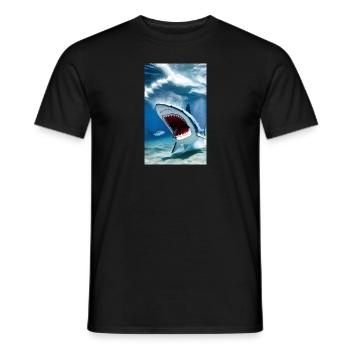 Shark | Great White Shark | Sea creature | Fish - Men's T-Shirt - black - Front - AI Model Male 178 light (178cm)