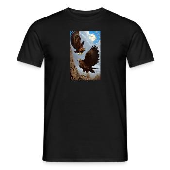 Aigle | Oiseaux | Liberté | Animaux - T-shirt homme - noir - Devant - AI Model Male 178 light (178cm)