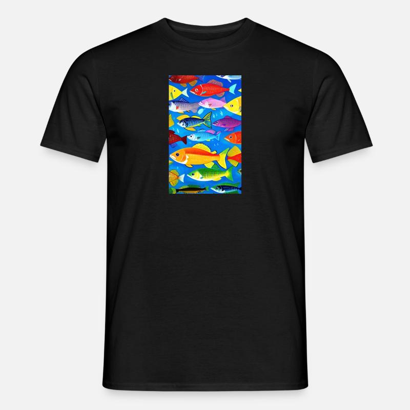Fish | Pattern | Fish Patterns | Angler - Men’s T-shirt - black