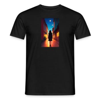 Woman | Face | Girls | Anime - Men's T-Shirt - black - Front - AI Model Male 178 light (178cm)