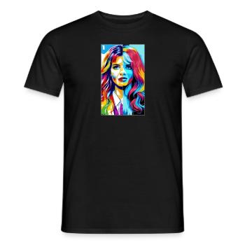 Woman | Face | Girls | Anime - Men's T-Shirt - black - Front - AI Model Male 178 light (178cm)