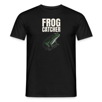 Frog Catcher Froggy Herpetologist Amphibian Toad L - Men's T-Shirt - black - Front - AI Model Male 178 light (178cm)