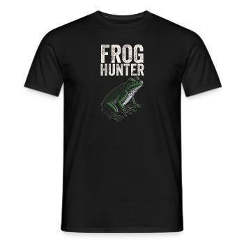 Herpetologist Amphibian Toad Lover Cool Frog Hunte - Men's T-Shirt - black - Front - AI Model Male 178 light (178cm)