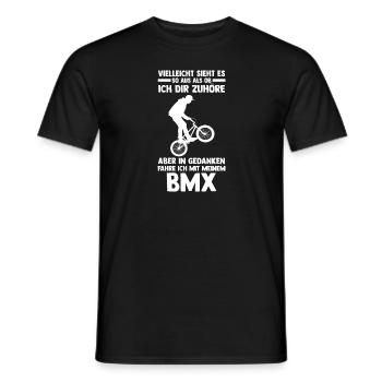 Fahrrad BMX - Männer T-Shirt - Schwarz - Vorne - AI Model Male 178 light (178cm)