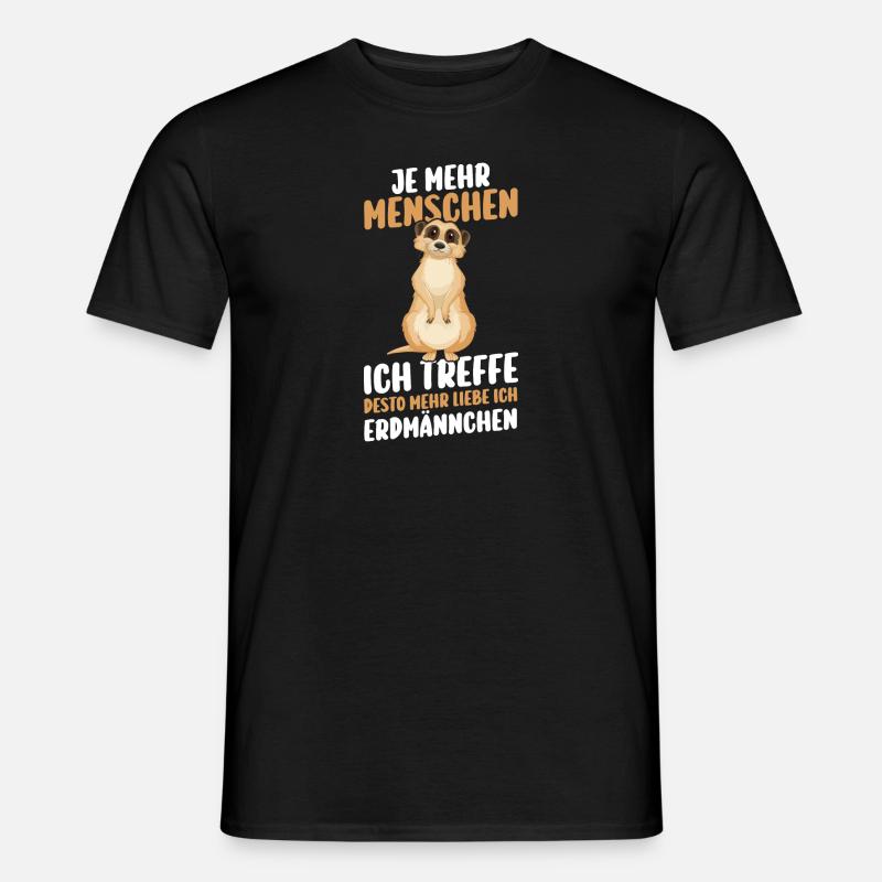Erdmännchen - Männer T-Shirt - Schwarz