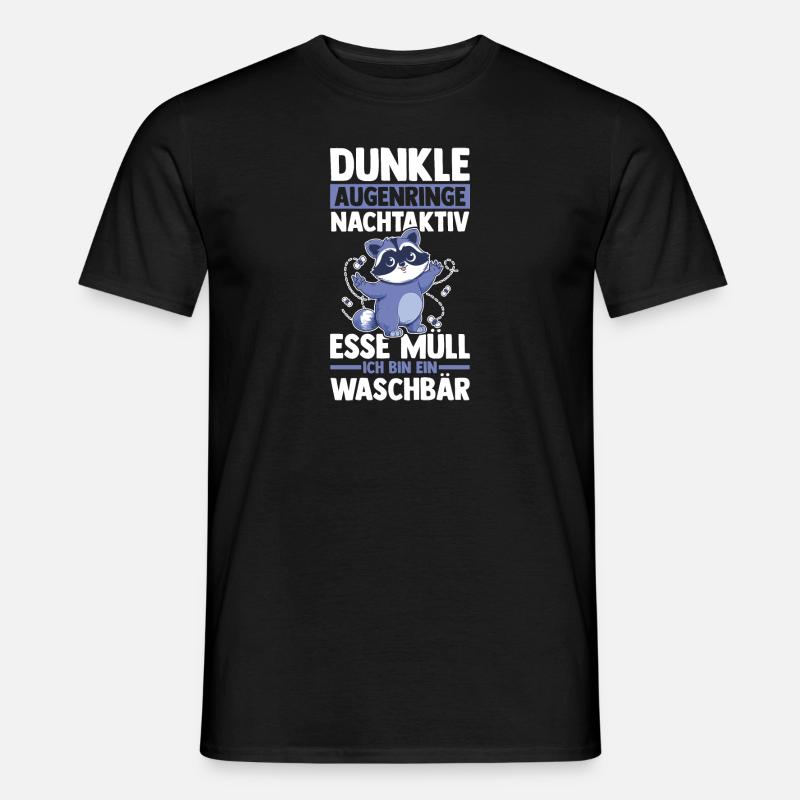 Waschbär - Männer T-Shirt - Schwarz