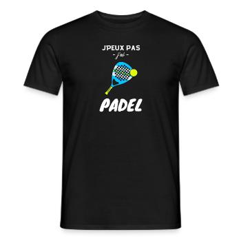 Je Peux Pas J'ai Padel Joueur Tennis Raquette - T-shirt homme - noir - Devant - AI Model Male 178 light (178cm)