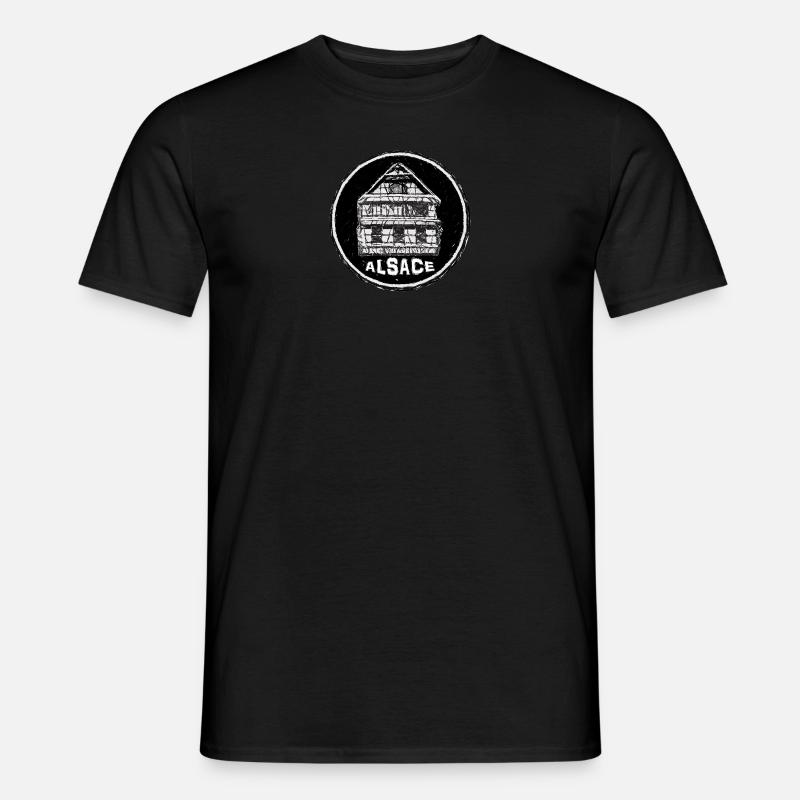 Haus mit elsässischem Logo - Männer T-Shirt - Schwarz