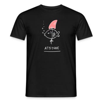 Attitude Fisch - Männer T-Shirt - Schwarz - Vorne - AI Model Male 178 light (178cm)