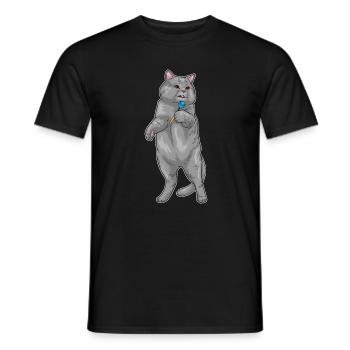 Katze Dart Dartpfeil - Männer T-Shirt - Schwarz - Vorne - AI Model Male 178 light (178cm)
