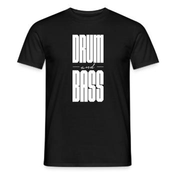 Drum and Bass fettes Logo-Design - Männer T-Shirt - Schwarz - Vorne - AI Model Male 178 light (178cm)