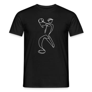 Cricket Bowler Sketch - Men's T-Shirt - black - Front - AI Model Male 178 light (178cm)