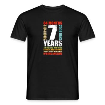 7th Birthday 7 Year Old Boys Girls T-Shirt - Men's T-Shirt - black - Front - AI Model Male 178 light (178cm)