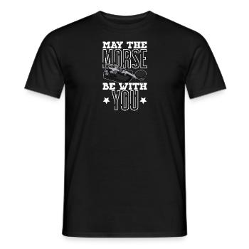 Radio Technician Radio Morse Mortar Hobby Ham - Men's T-Shirt - black - Front - AI Model Male 178 light (178cm)