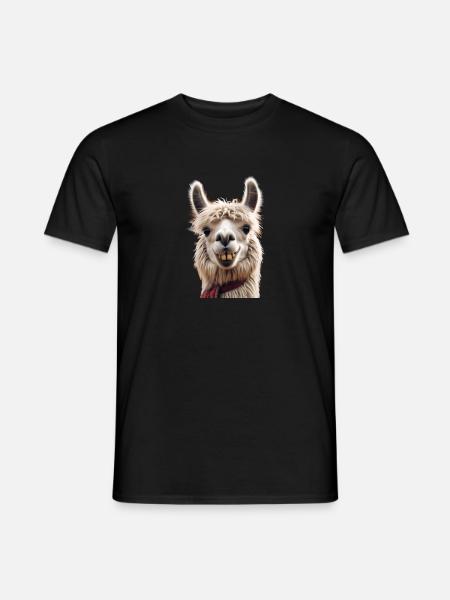 Llama Smile: The Cheeky Gaze - Men's T-Shirt - black