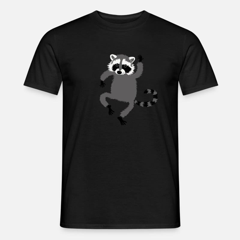 tanzender Waschbär - Männer T-Shirt - Schwarz
