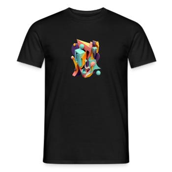 .3D - Men's T-Shirt - black - Front - AI Model Male 178 light (178cm)
