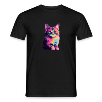 Universe Cat - Men's T-Shirt - black - Front - AI Model Male 178 light (178cm)
