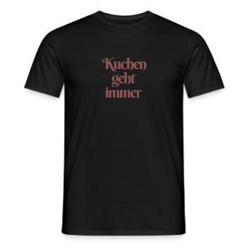 Kuchen geht immer T-Shirt Kuchen Backen Spaß - Männer T-Shirt - Schwarz - Vorne - AI Model Male 178 light (178cm)