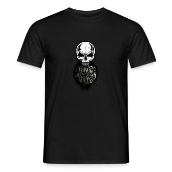 crane tete de mort hipster skull barbu barbe - T-shirt homme - noir - Devant - AI Model Male 178 light (178cm)