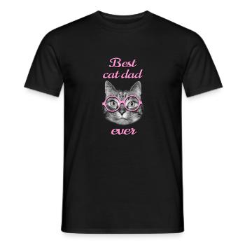 Für den besten Katzenvater aller Zeiten - Männer T-Shirt - Schwarz - Vorne - AI Model Male 178 light (178cm)