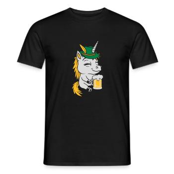 Party Einhorn Bier trinken - Männer T-Shirt - Schwarz - Vorne - AI Model Male 178 light (178cm)