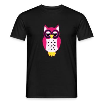 Eule - Männer T-Shirt - Schwarz - Vorne - AI Model Male 178 light (178cm)