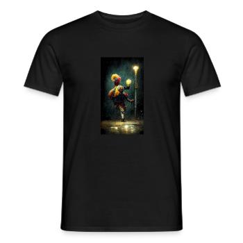 Tanzender Clown unter einer Laterne - Männer T-Shirt - Schwarz - Vorne - AI Model Male 178 light (178cm)