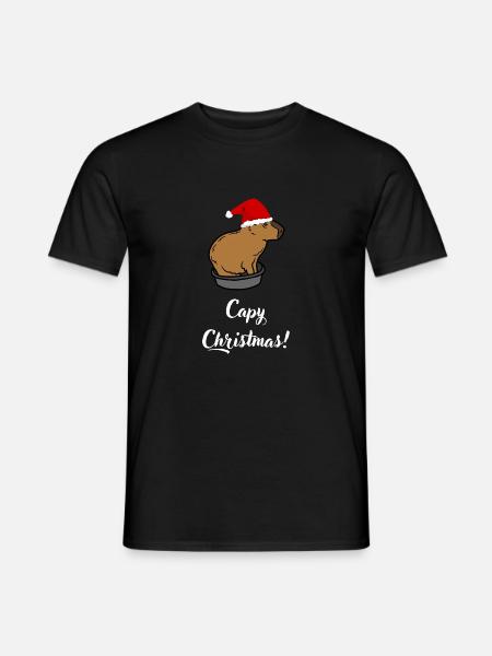 Capy Christmas! - Men's T-Shirt - black